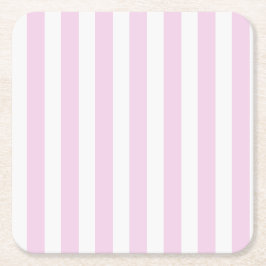 Blassrosa und weiße Streifen aus Süßigkeiten Rechteckiger Pappuntersetzer