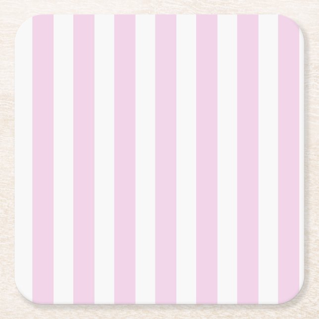 Blassrosa und weiße Streifen aus Süßigkeiten Rechteckiger Pappuntersetzer (Vorderseite)