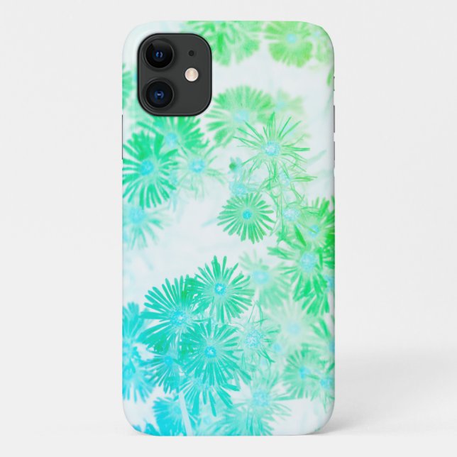 Blasstürkise Pastel Wild Blume iPhone 11 Fall Case-Mate iPhone Hülle (Rückseite)