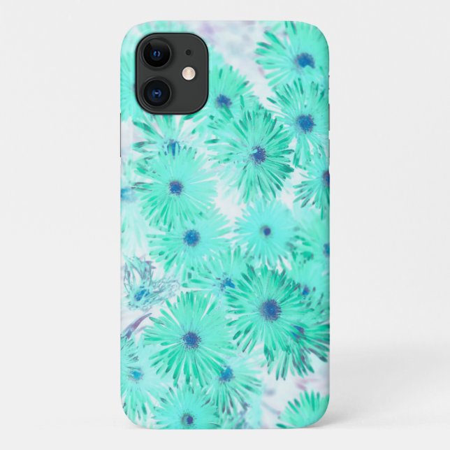 Blasstürkise Pastel Wild Blume iPhone 11 Fall Case-Mate iPhone Hülle (Rückseite)
