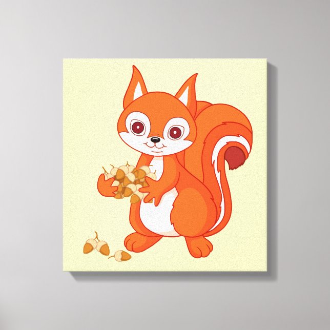 Bläst das hilfreiche Eichhörnchen Leinwanddruck (Vorderseite)
