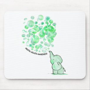Bläst grüne Ballons für psychische Gesundheit Mousepad