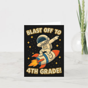 Blast Off 4th Grade Rocket Dab Space Cool School V Karte