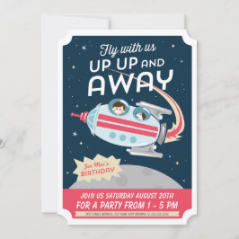 Blast Off Birthday Einladung