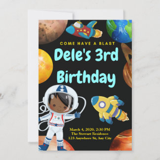 Blast Off Birthday Einladungskarte