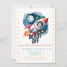 "Blast Off Space Boy Astronaut Birthday Party"