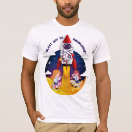"Blast Off to Knowledge Rocket Schoolgirl T - Shir T-Shirt