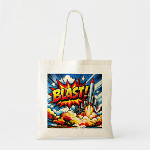 BLAST! Retro-Pop-Art-Raketenexplosion Tragetasche