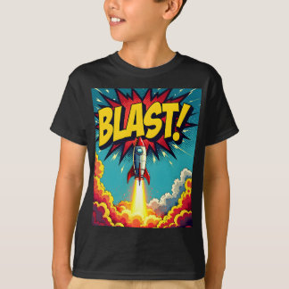BLAST! Vintage Comic Style Rocket Explosion T-Shirt