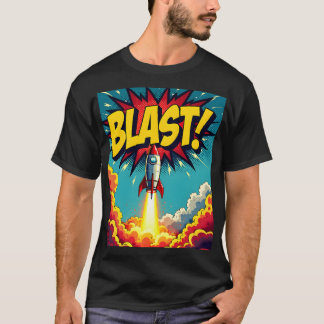 BLAST! Vintage Comic Style Rocket Explosion T-Shirt