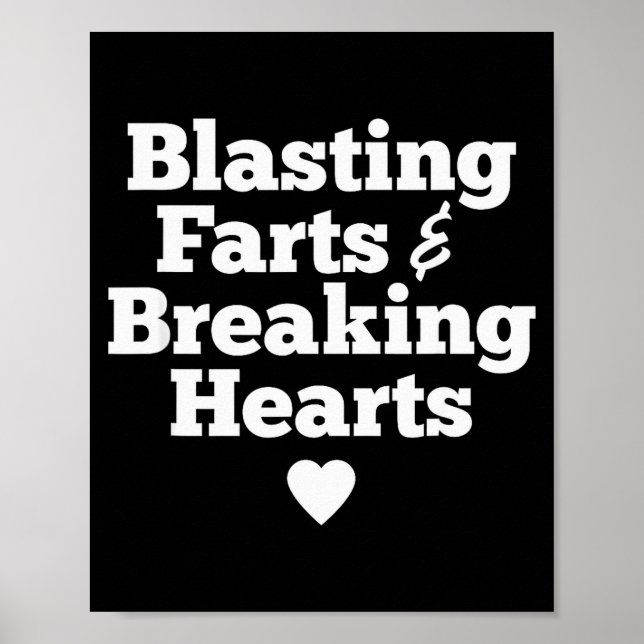 Blasting Farts &amp; Breaking Hearts Funny Valenti Poster (Vorne)