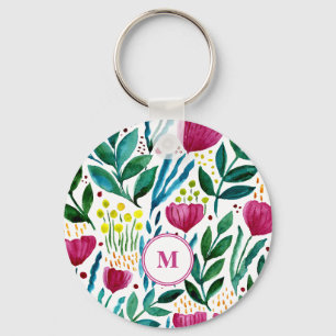 Blätendarstellung der Botanischen Monogramm Schlüsselanhänger