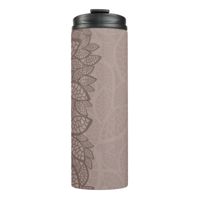 Blatmustergrenze und -hintergrund thermosbecher (Vorderseite)