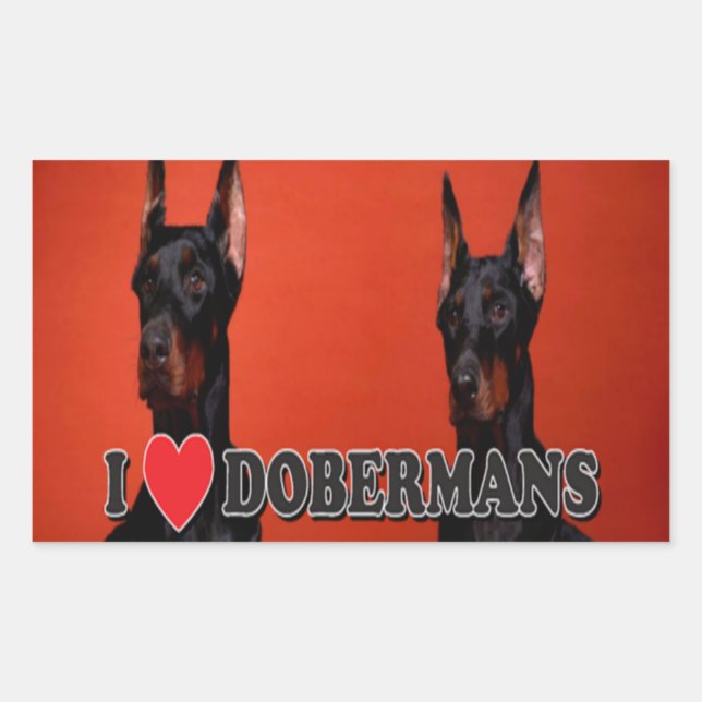 Blatt 4 - I Liebe Doberman Stickers (Vorderseite)