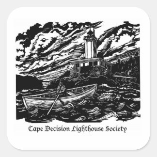 Blatt 6 Holzblock Druckaufkleber - 3 Zoll Quadratischer Aufkleber