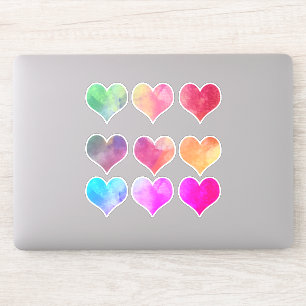 Blatt/9 Farbenfrohe herz gestapelte Ausschneidekla Aufkleber