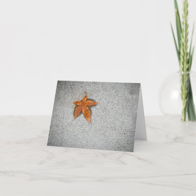 Blatt auf dem Bürgersteig Dankeskarte (Vorderseite)