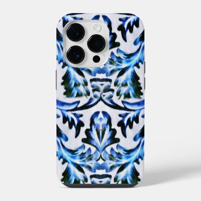 Blatt Blau gerollt iPhone Hülle (Rückseite)