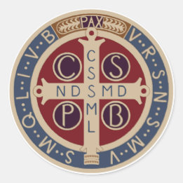 Blatt der Medaille von St. Benedict Runder Aufkleber