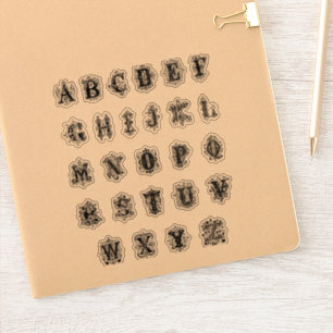 Blatt für schwarze Alphabet-Blockbuchstaben/26 Aus Aufkleber