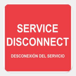 Blatt für sechs Service-Disconnect-Aufkleber Quadratischer Aufkleber