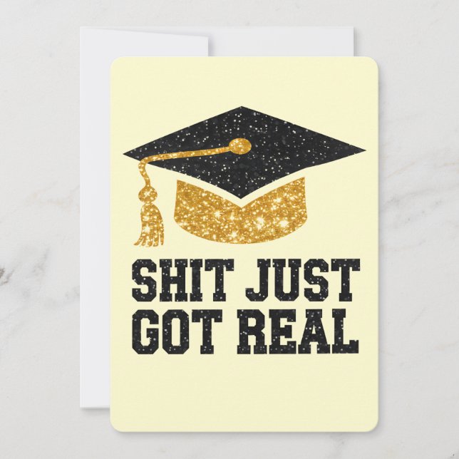 Blatt gerade Got echte lustige Abschluss Graduate Einladung (Vorderseite)