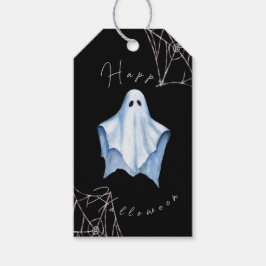 Blatt Ghost & Cobwebrings Halloween Gothic Black Geschenkanhänger