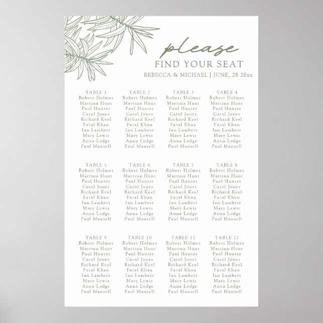 Blatt Green Botanic Seekarte Poster (Vorne)