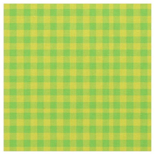 Blatt-grünes und gelbes Karo-Gingham-Muster Stoff (Nahaufnahme)