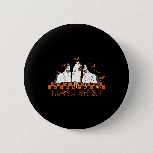 Blatt Halloween Ghost Horse Pumpkin Costume Boo Button (Vorderseite)