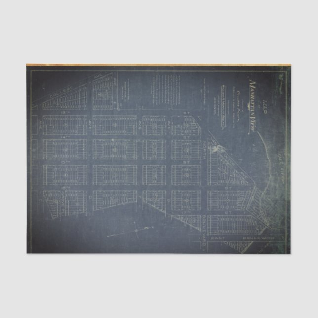 Blatt Manhattan-Plan-18lb Decoupage Seidenpapier (Vorderseite)