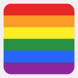 Blatt mit 6 großen #rainbow-Aufklebern Quadratischer Aufkleber