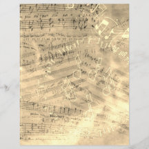 Blatt Music Collage Gold Scrapbooking