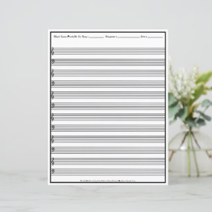 Blatt Music Manuscript-Mitarbeiter Line Clearing-B