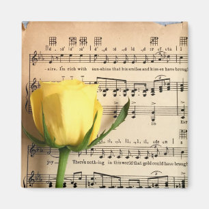 Blatt Music Yellow Rose Magnet