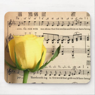Blatt Music Yellow Rose Mousepad