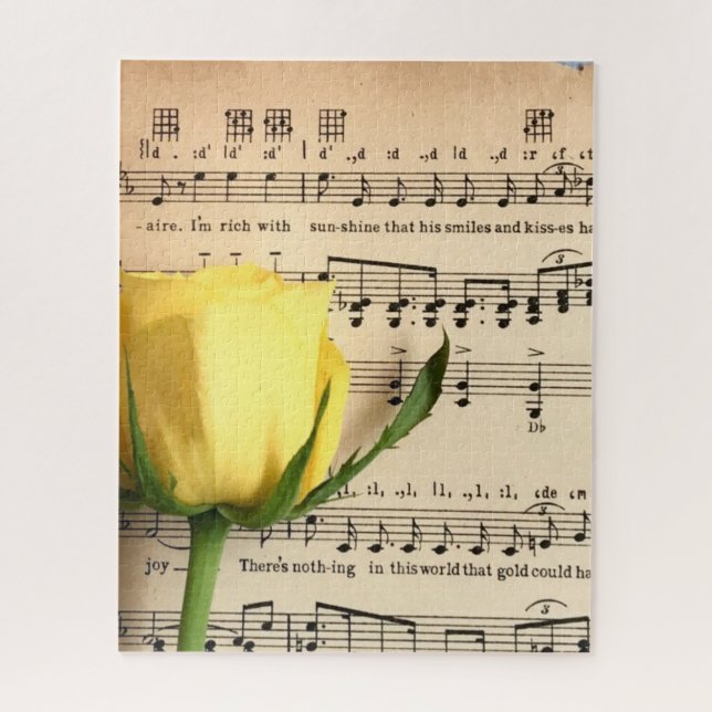 Blatt Music Yellow Rose Puzzle (Vertikal)