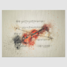 Blatt Musik-Geige-Dekoupage-Tissue Seidenpapier