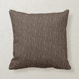 Blatt-Muster No.1 - Farbe Brown Kissen