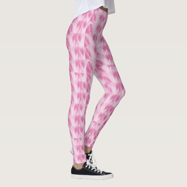 Blatt Muster, rosa Leggings (Rechts)