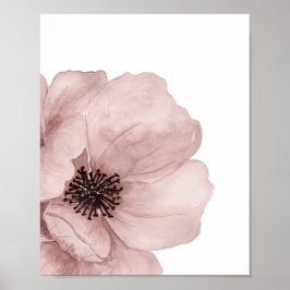 Blatt Pink Poppy Poster