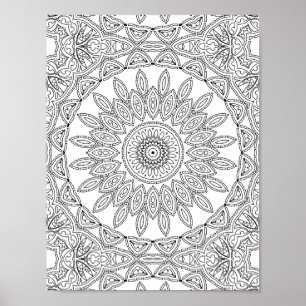 Blatt-Ring-Mosaik-Farbseiten-Musterdesign Poster