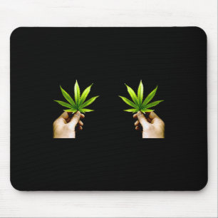 Blatt S Brust Lustiger Pott Weed Blätter Weihnacht Mousepad