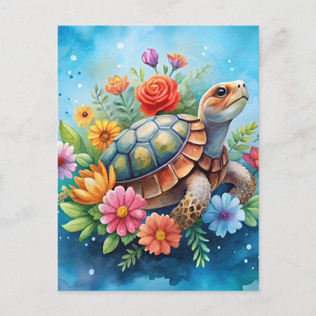 Blatt-Schildkröte Postkarte (Vorderseite)