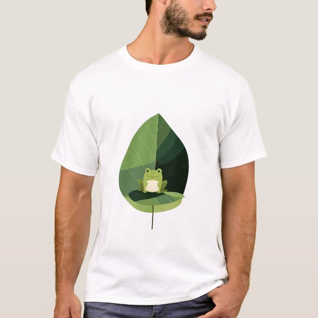Blatt schützender Frosch T-Shirt (Vorderseite)