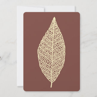 Blatt-Skelett-Linienkunst braun und creme Flachkar