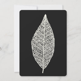 Blatt-Skelett-Linienkunst schwarz-weiß Flat Card