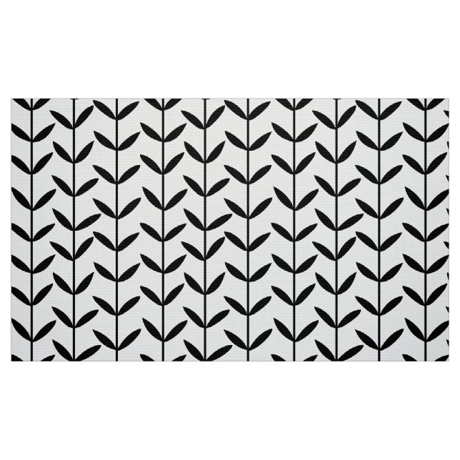 Blatt-Stämme - Schwarzes auf Weiß Stoff (Fat Quarter (45,7 x 55,9 cm))