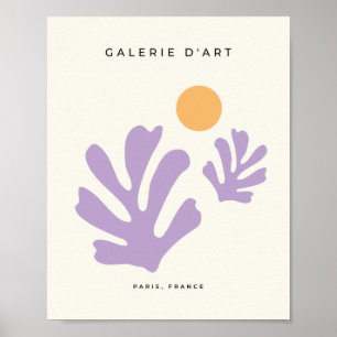 Blatt- und Sonnenausschnitte Abstrakte Formen Gelb Poster