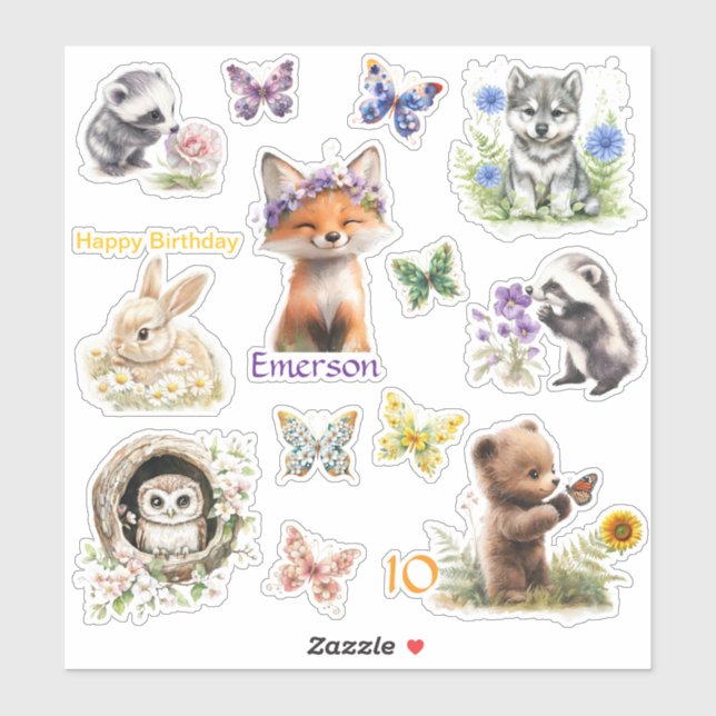 Blatt von 13 individuell geschnittenen Vinyl Stick Aufkleber (Blatt)